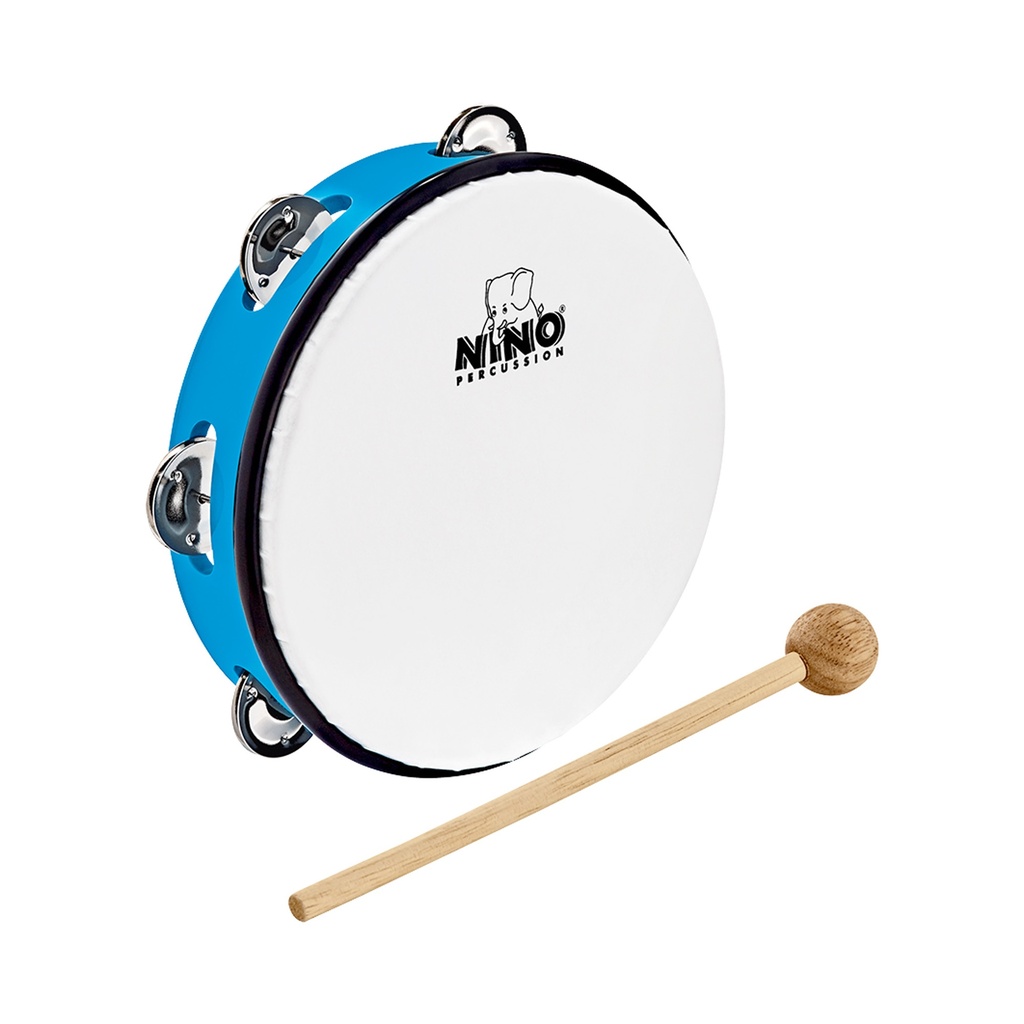TAMBOURIN NINO ABS 10" +CYMB, BLEU