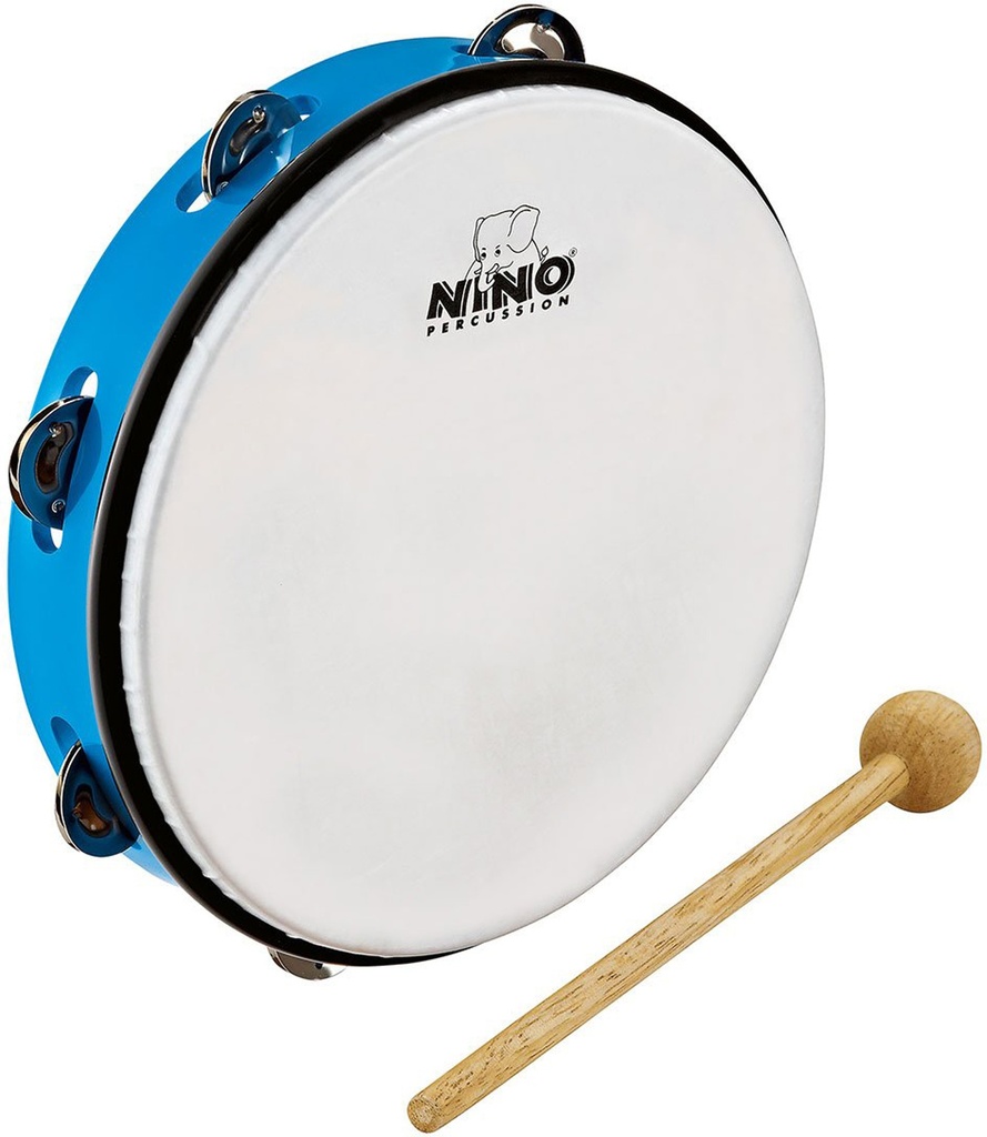 TAMBOURIN NINO ABS 8" + CYMB, BLEU