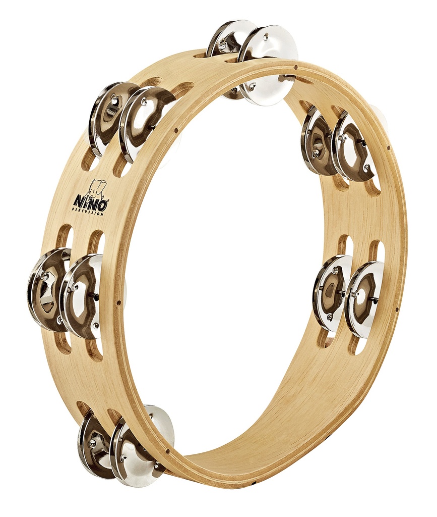 TAMBOURIN NINO BOIS 8"/2 RANGS