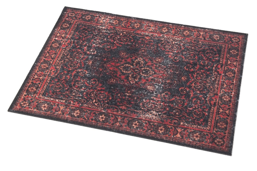 VP&A-BLR - Tapis Vintage Persian Club Series 80 x 60cm Antidérapant - Black Red