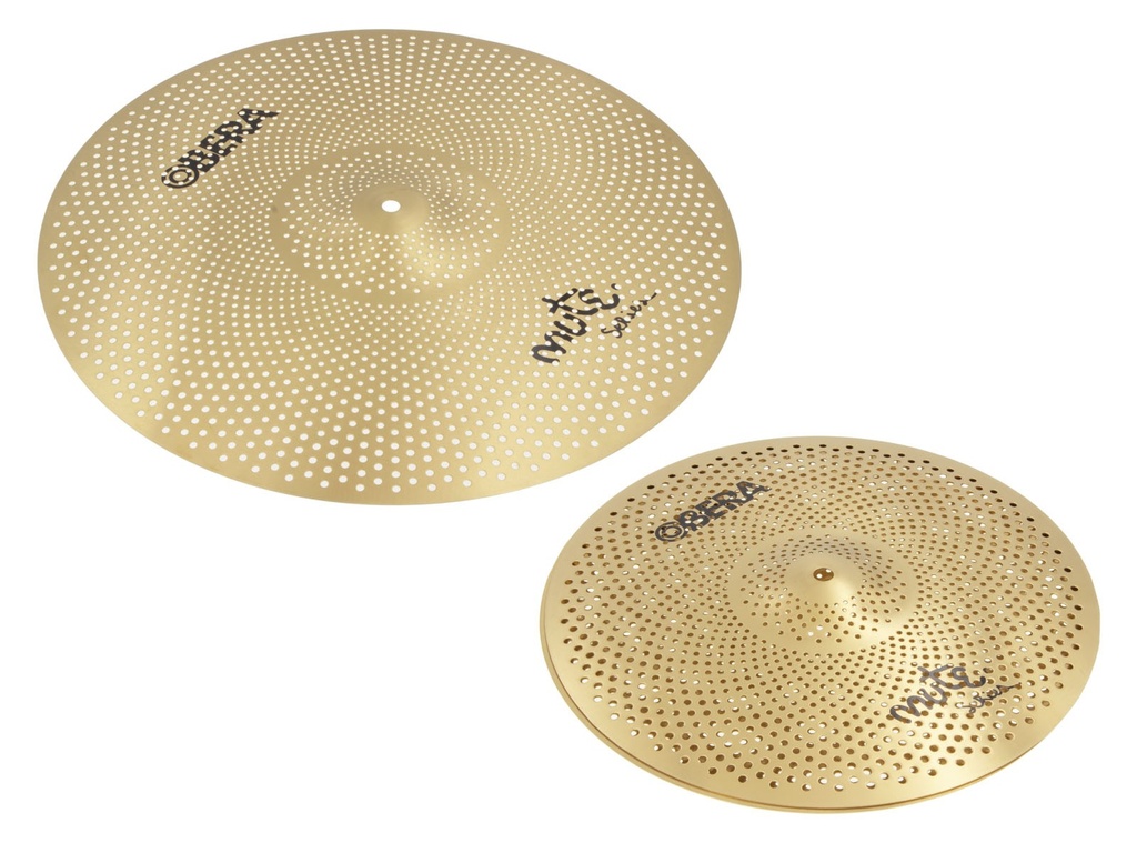 Set 2 Cymbales Silencieuces Mute - 14" 20" - Finition Brass