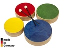 Set de 4 Toms de Couleur en Bois + 2 Baguettes - 3+