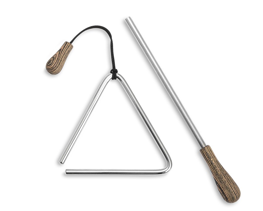 Triangle en acier - 10cm + Baguette