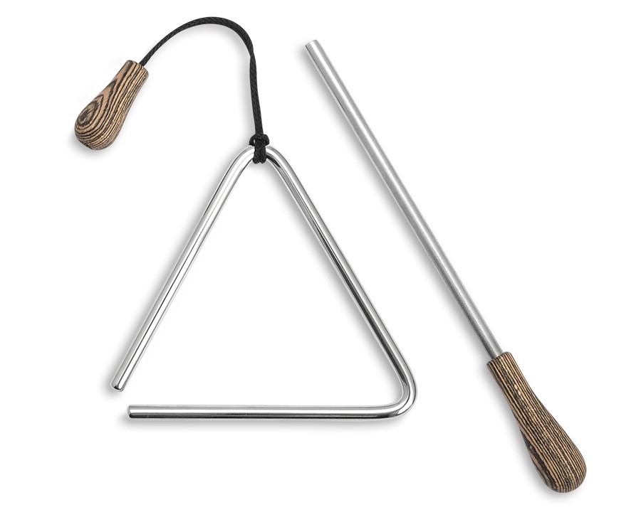 Triangle en acier - 15cm + Baguette