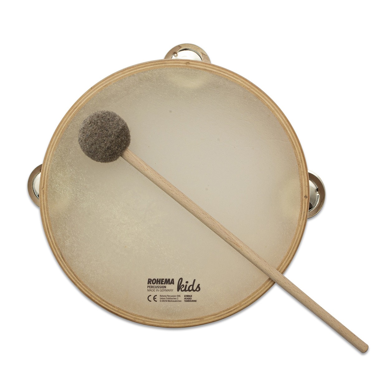 Tambourin 3 cymbalettes 20cm + 1 Baguette