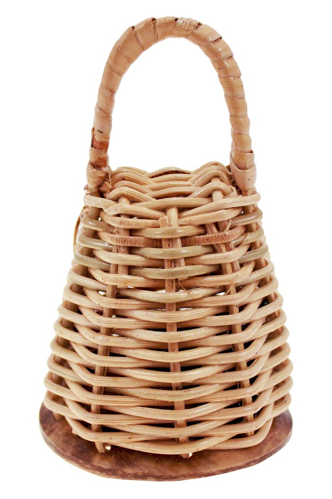 Caxixi Petit Osier Fond Coco 12cm