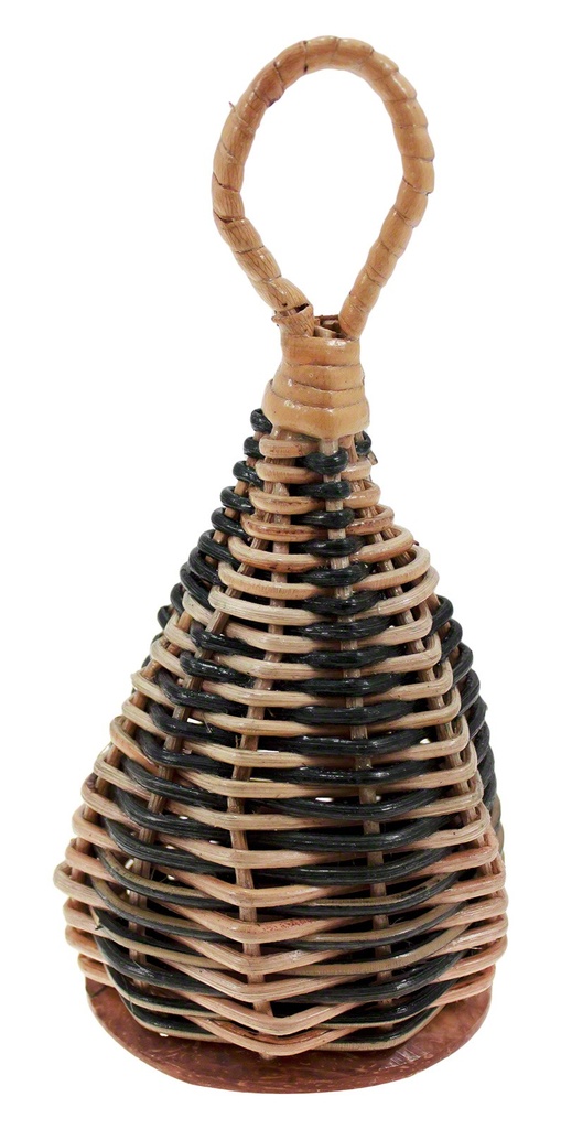 Caxixi Moyen Osier Bicolore Fond Calebasse 17cm