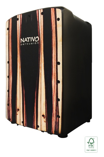 [PROPL-TERRA] Série Pro Plus, cajon XL, chêne classe A, panneau avant Terra, coussin de siège Eva, anneau X-Bass