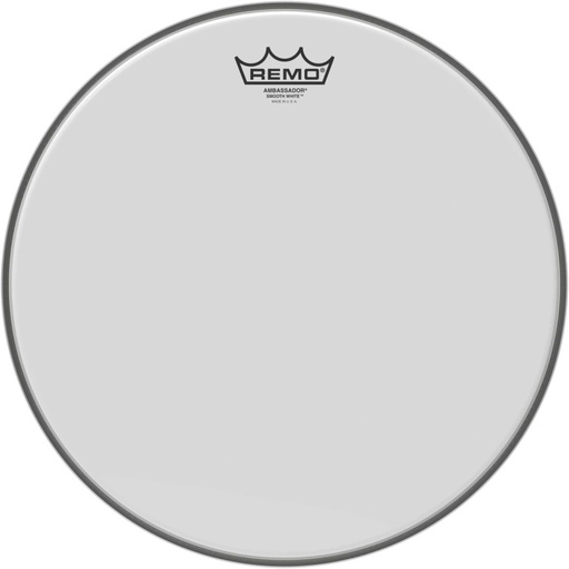 [BA-0214-00] Peau Ambassador blanc lisse 14" pour tom/ Caisse claire/ Tom sur pieds