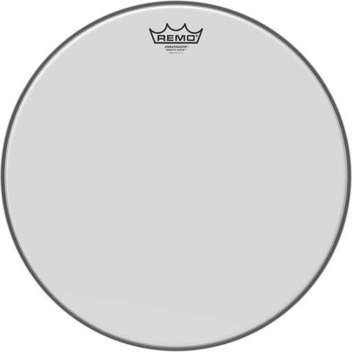 [BA-0217-00] Peau Ambassador blanc lisse 17" pour tom sur pieds