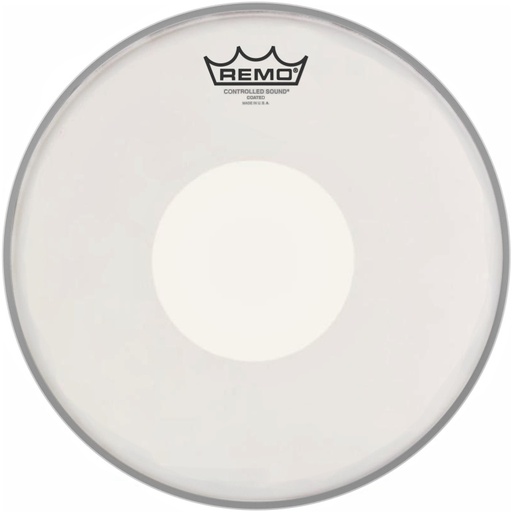 [CS-0114-00] Peau CS sablée 14" + rond blanc en-dessous, pour Caisse claire