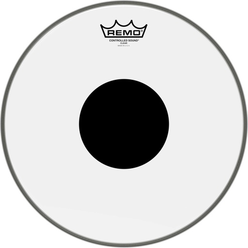 [CS-0313-10] Peau CS Transparente 13" + rond noir, pour Tom/ Caisse claire