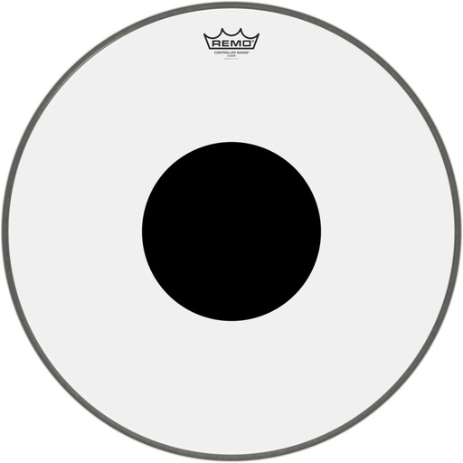 [CS-1320-10] Peau CS Transparente 20" + rond noir, pour Grosse caisse