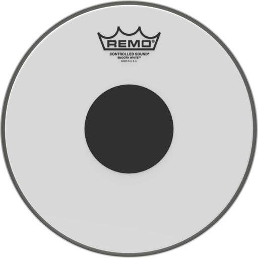 [CS-0210-10] Peau CS Blanc Lisse 10" + rond noir, pour Tom/ Caisse claire