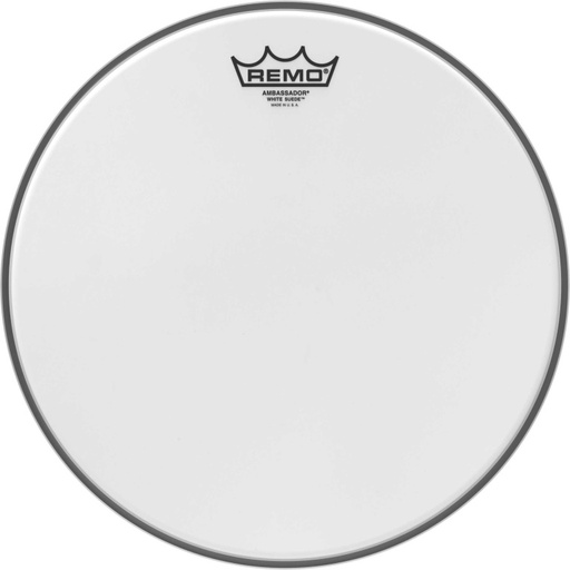 [BA-0813-WS] Peau White Suede Ambassador 13" pour Tom/ Caisse Claire