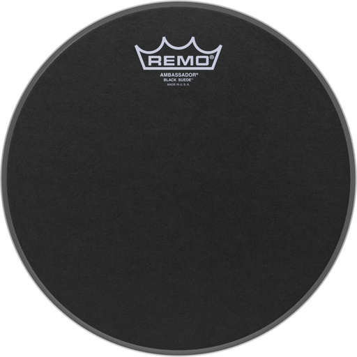 [BA-0810-ES] Peau Black Suede Ambassador 10" pour Tom/ Caisse Claire