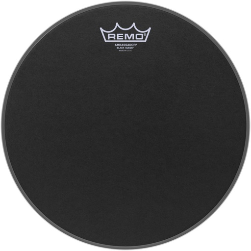 [BA-0812-ES] Peau Black Suede Ambassador 12" pour Tom/ Caisse claire