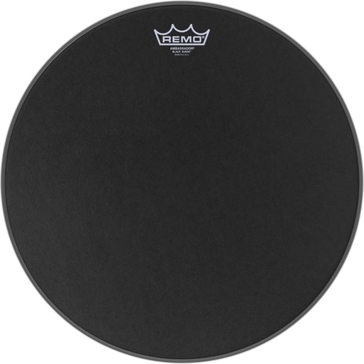 [BA-0816-ES] Peau Black Suede Ambassador 16" pour Caisse claire/ Tom sur pieds