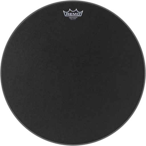 [BA-0818-ES] Peau Black Suede Ambassador 18" pour Caisse claire/ Tom sur pieds