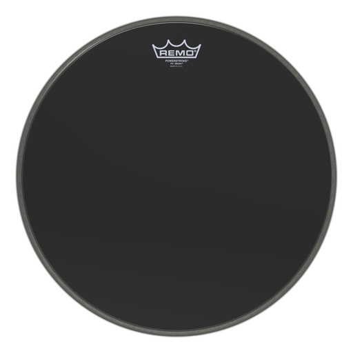 [P3-1016-ES] Peau Powerstroke 3 Ebony de 16" pour grosse caisse avec renfort DynamO