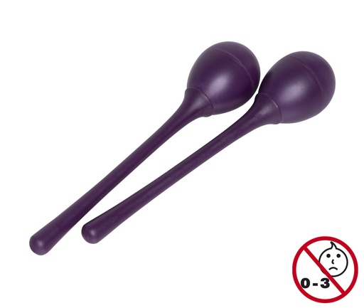 [EGG-MA L/PP] Paire de maracas oeufs en plastique à long manche