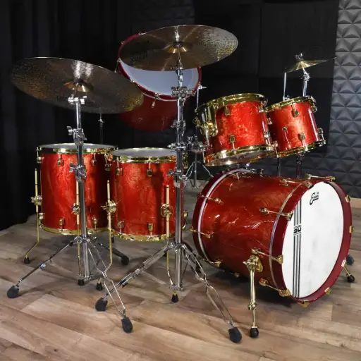 Batterie Aluminium Red Graphic - ROCK12 - GC22"x18", TT12"x9" 13"x10", TB16"x16"