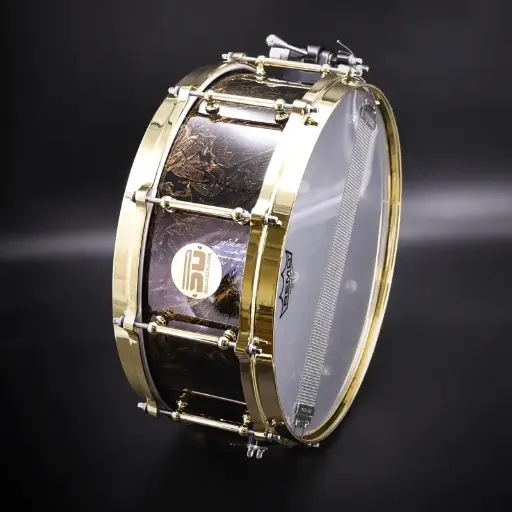 [CCL-TSS-Gold 14x5,5] Caisse claire Aluminium TSS "Touch Sensitive Sound" 14" x 5.5" Gold Graphic