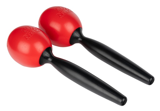 [NINO575R] MARACAS NINO PLASTIQUE RONDS MED ROUGE