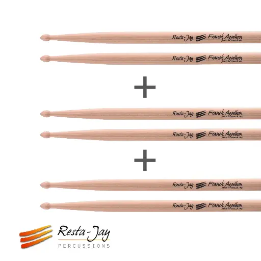 [Lot3XCCFA2] Lot de 3 paires HICKORY C-cl/Batterie - Signature Franck Agulhon - Hickory